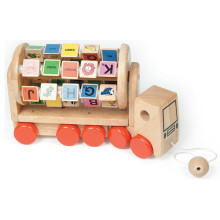 educational toy wooden alphabet truck for kids